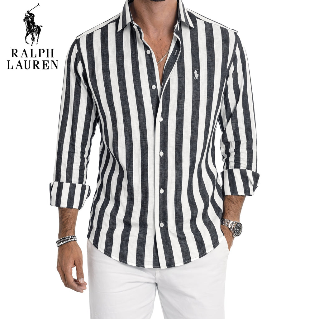 RL™ | Chemise Homme Lin Rayée Manches Longues