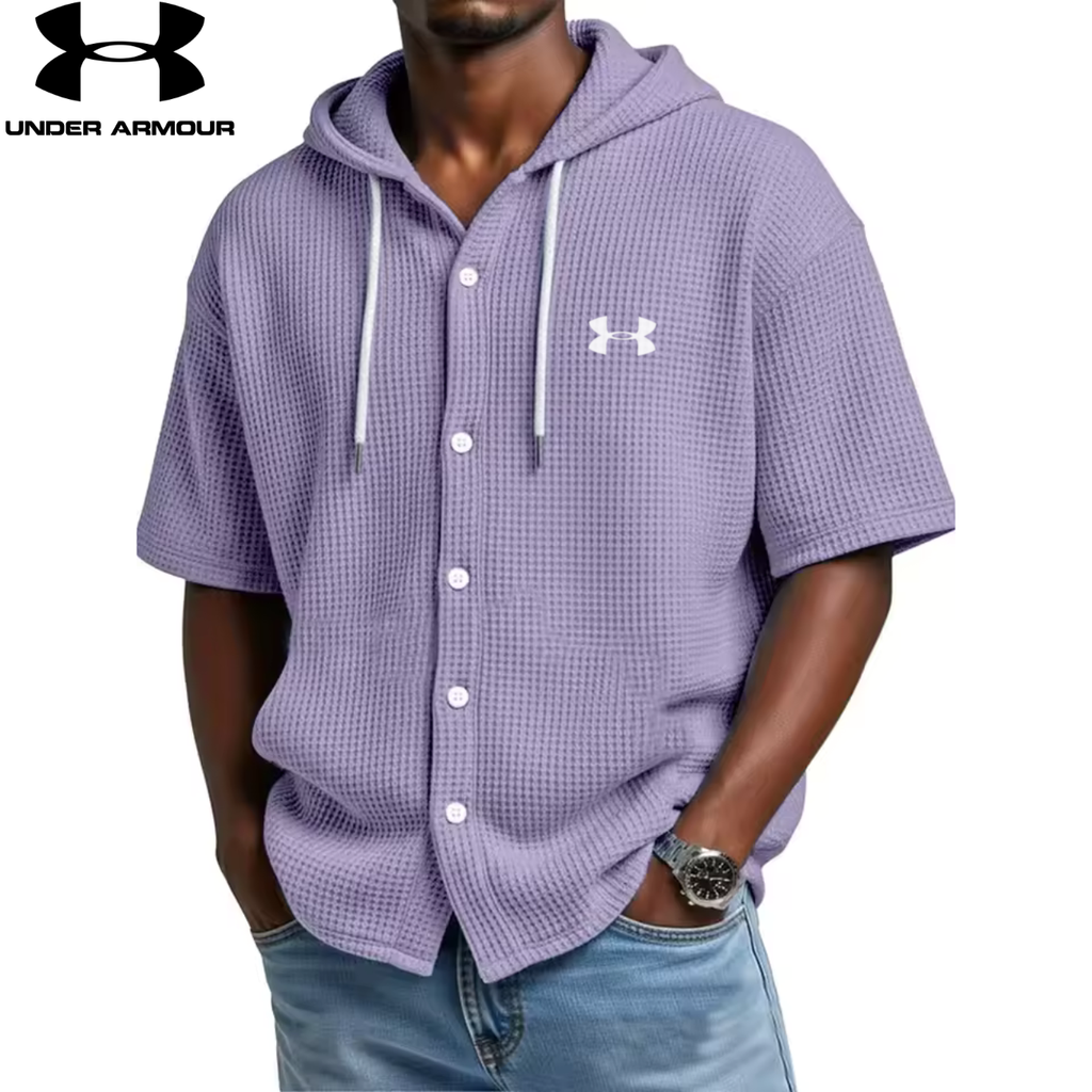 UA™ | Chemise Homme Waffle à Capuche Boutonnée