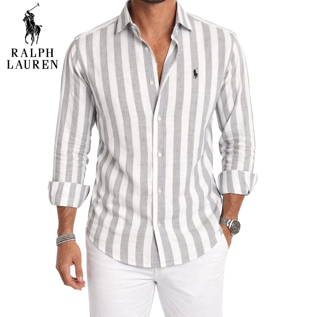 RL™ | Chemise Homme Lin Rayée Manches Longues
