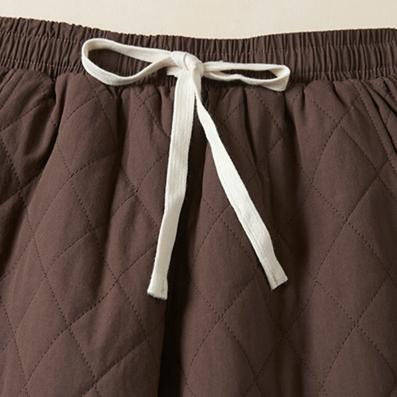 DIAMOND-QUILTED INSULATED HAREM PANTS