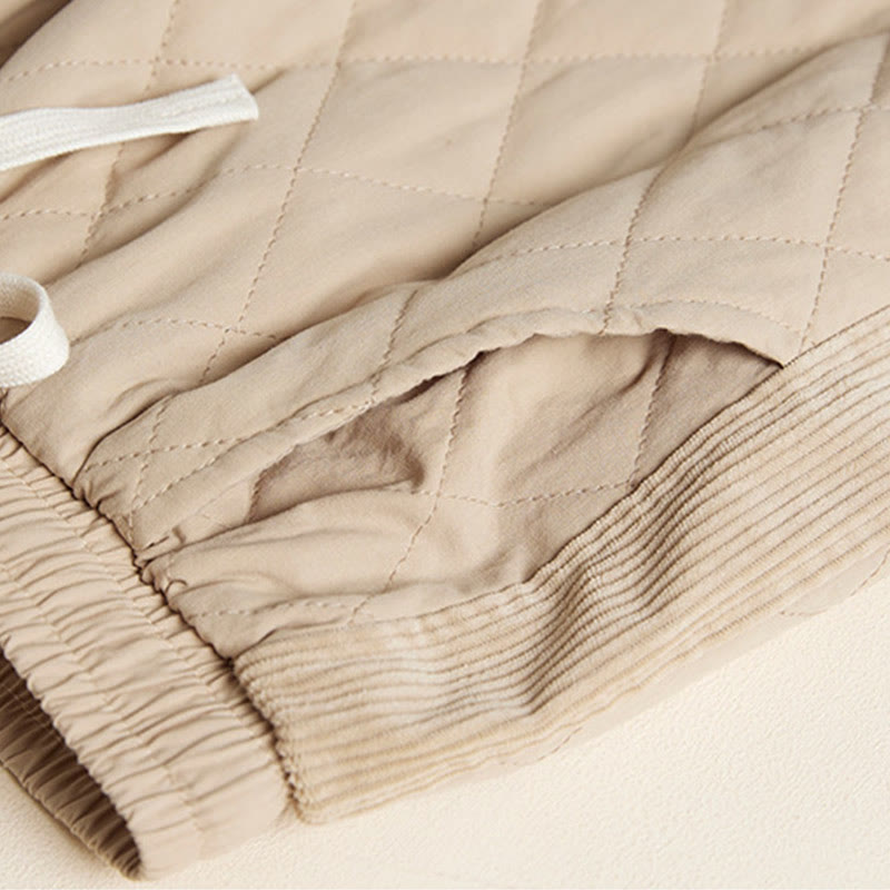 DIAMOND-QUILTED INSULATED HAREM PANTS