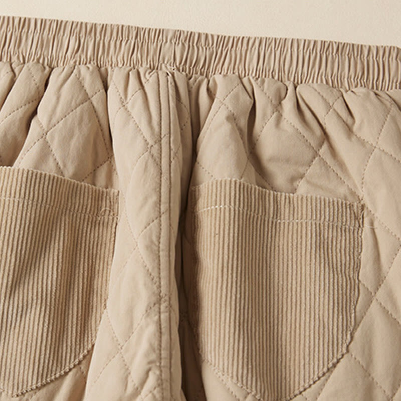 DIAMOND-QUILTED INSULATED HAREM PANTS