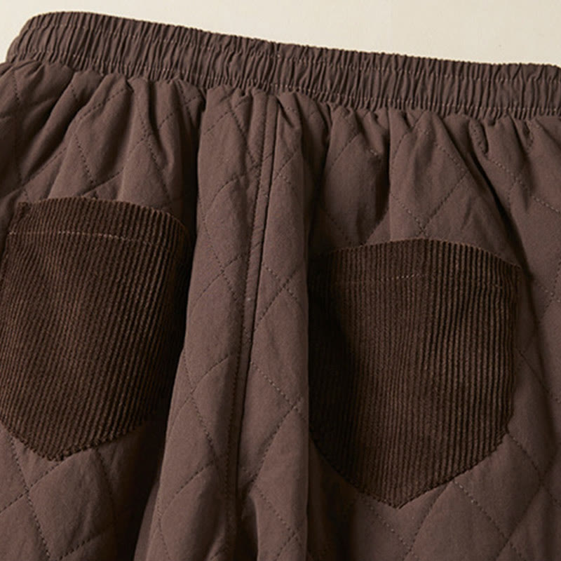 DIAMOND-QUILTED INSULATED HAREM PANTS