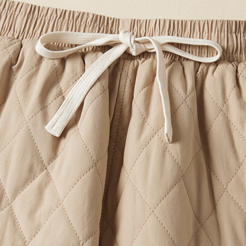 DIAMOND-QUILTED INSULATED HAREM PANTS