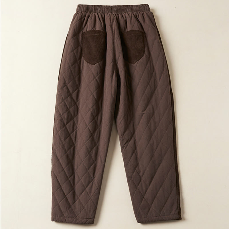 DIAMOND-QUILTED INSULATED HAREM PANTS
