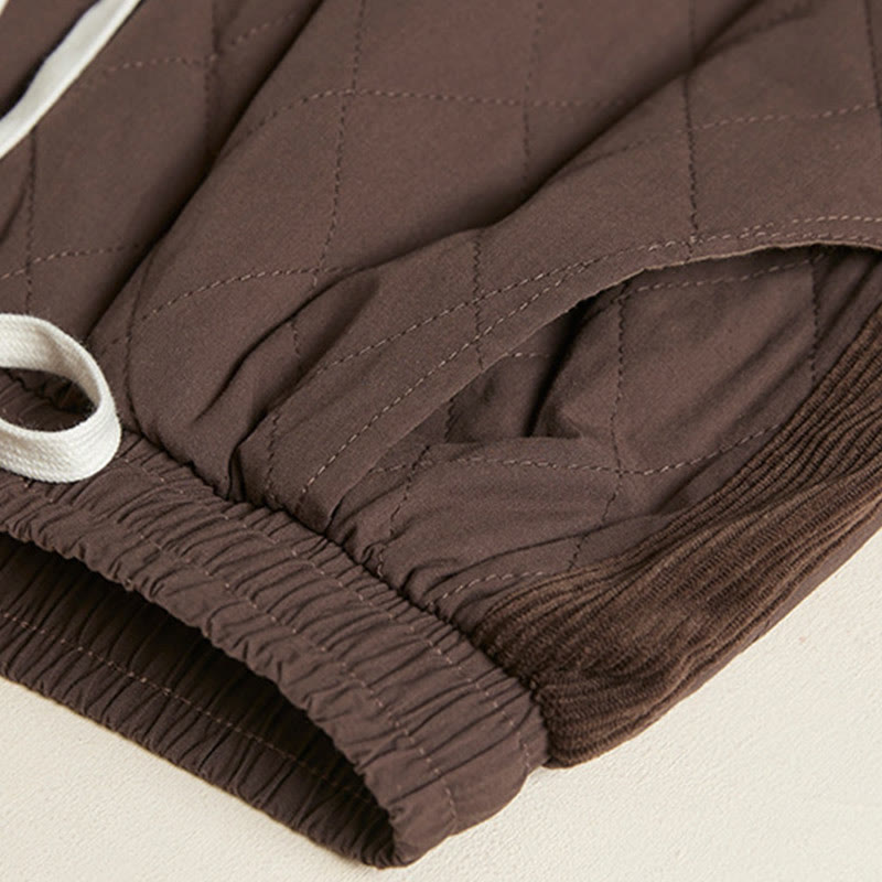 DIAMOND-QUILTED INSULATED HAREM PANTS