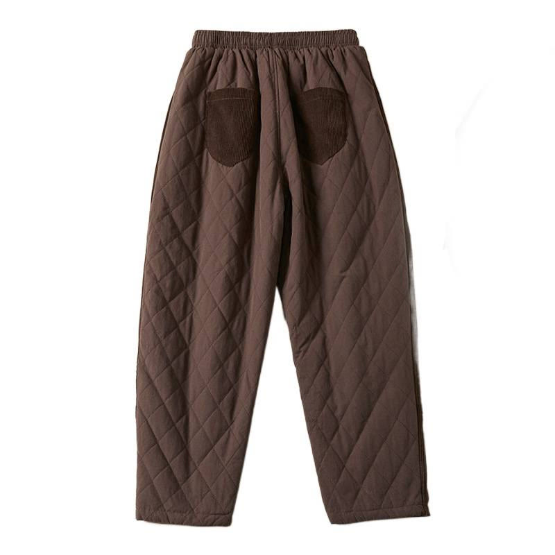 DIAMOND-QUILTED INSULATED HAREM PANTS