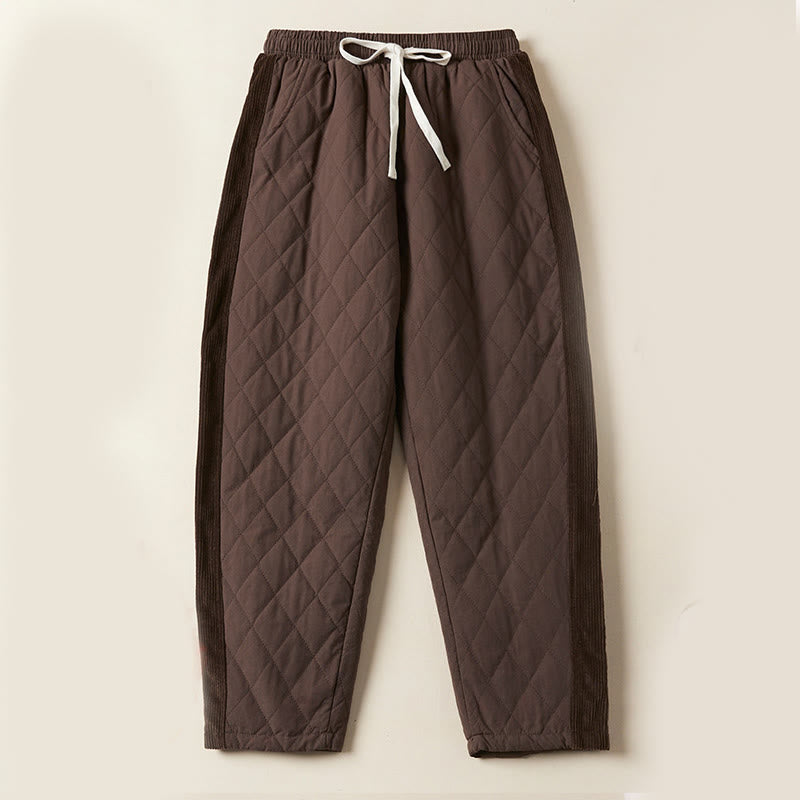 DIAMOND-QUILTED INSULATED HAREM PANTS