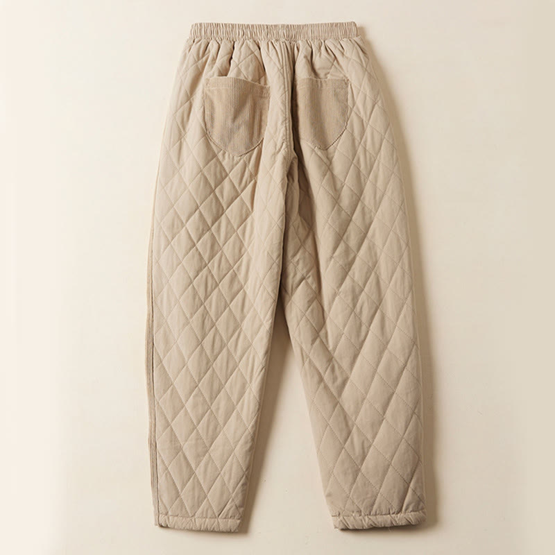 DIAMOND-QUILTED INSULATED HAREM PANTS