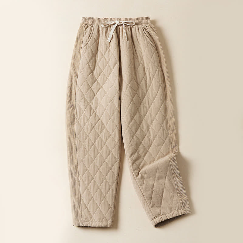 DIAMOND-QUILTED INSULATED HAREM PANTS