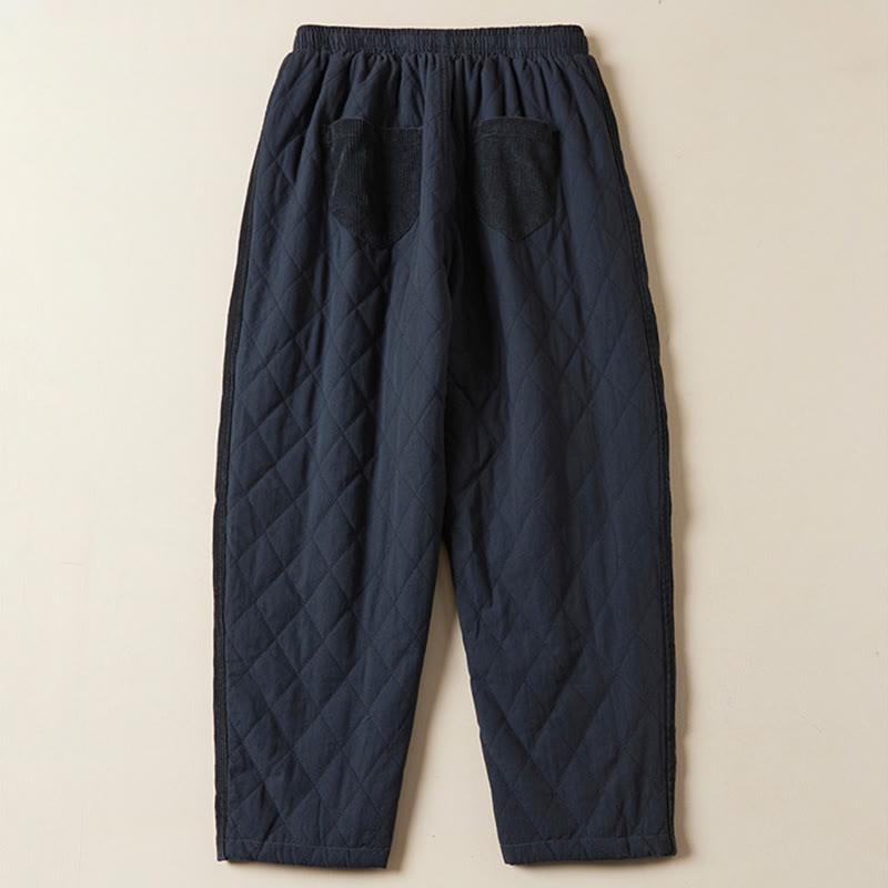 DIAMOND-QUILTED INSULATED HAREM PANTS