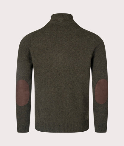 Essential Patch Quarter Zip Knitted Jumper