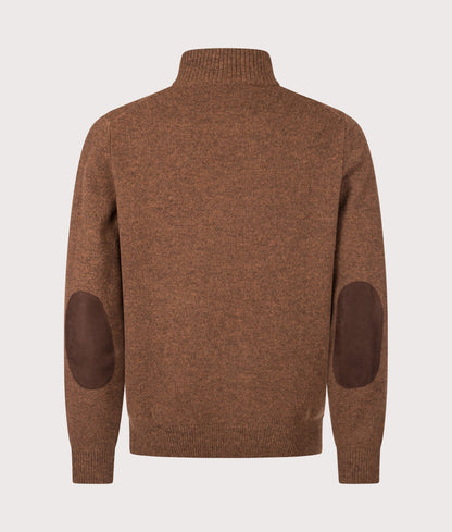 Essential Patch Quarter Zip Knitted Jumper
