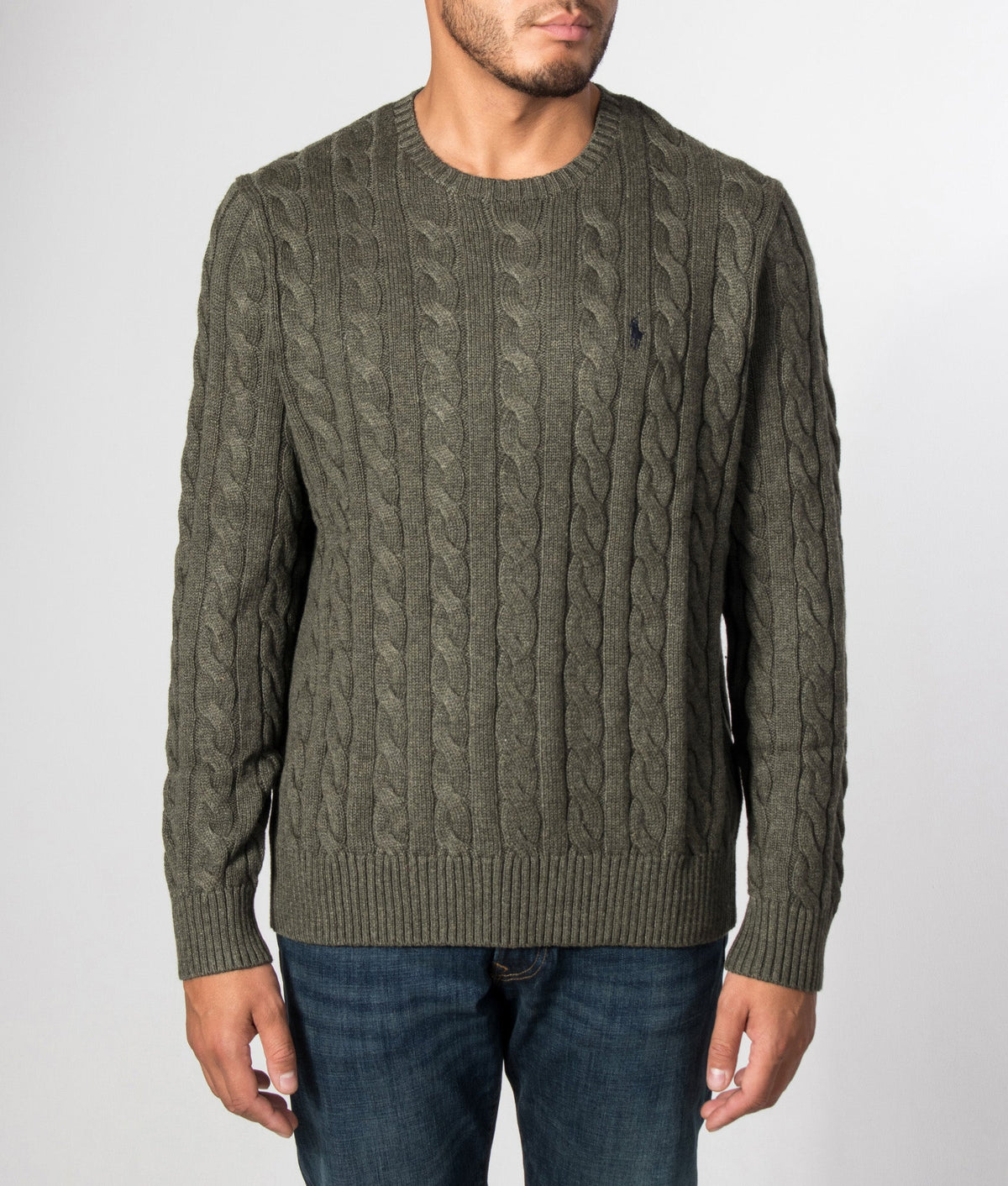 Regular Fit Cable Knit Cotton Jumper
