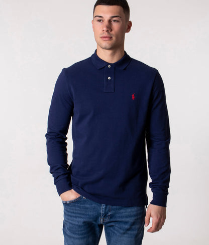 Custom Slim Fit Long Sleeve Polo Shirt