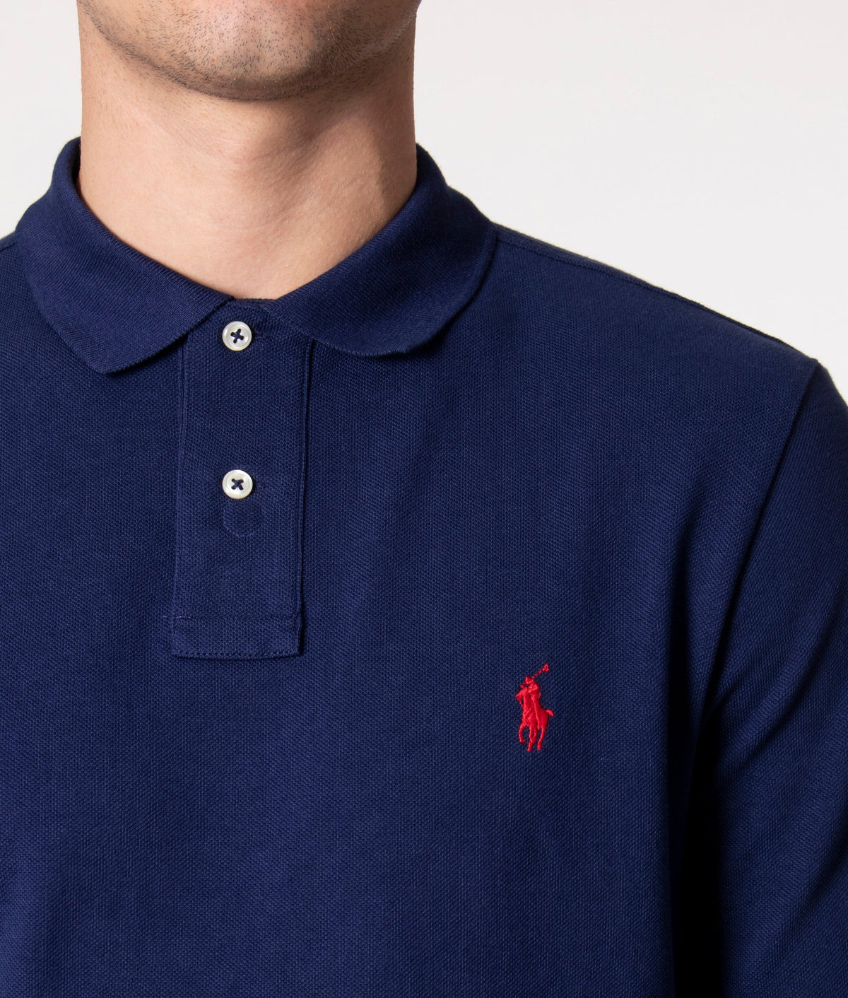 Custom Slim Fit Long Sleeve Polo Shirt