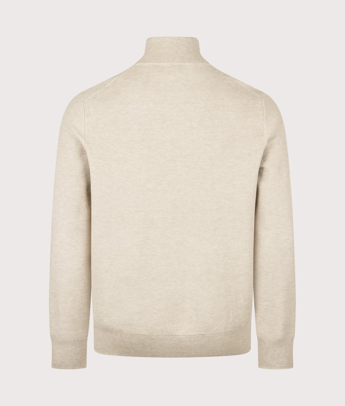 Regular Fit Quarter Zip Cotton Mesh Knitted Jumper