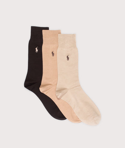 3 Pack of Cotton Blend Crew Socks