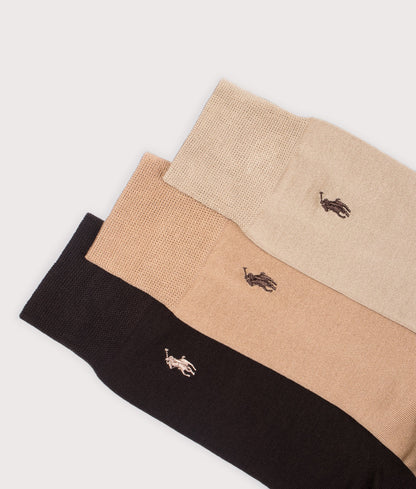 3 Pack of Cotton Blend Crew Socks