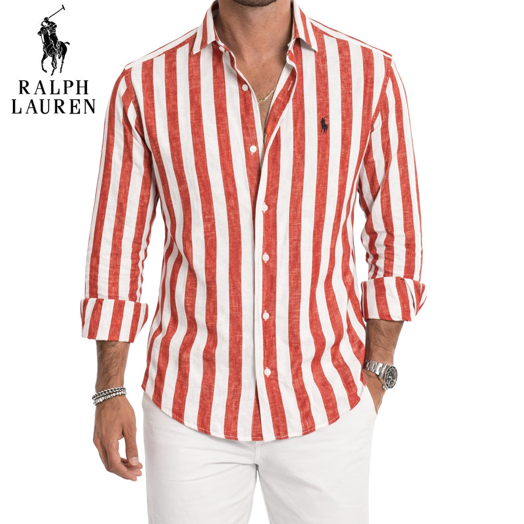 RL™ | Chemise Homme Lin Rayée Manches Longues