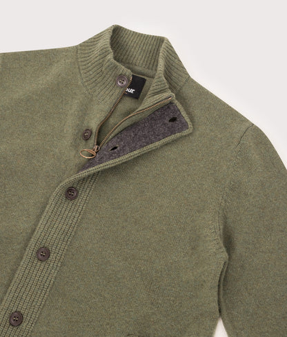 Essential Patch Zip Through Knitted Jumper