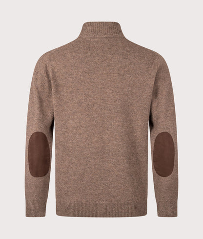 Essential Patch Zip Through Knitted Jumper