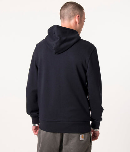 Regular Fit Zip Through Contrast Tipped Hoodie