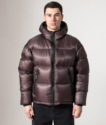 Translucent Hooded Bubble Jacket