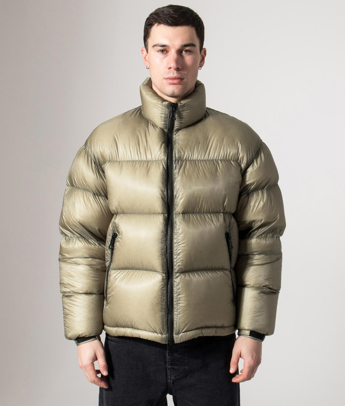 Translucent Funnel Neck Bubble Jacket