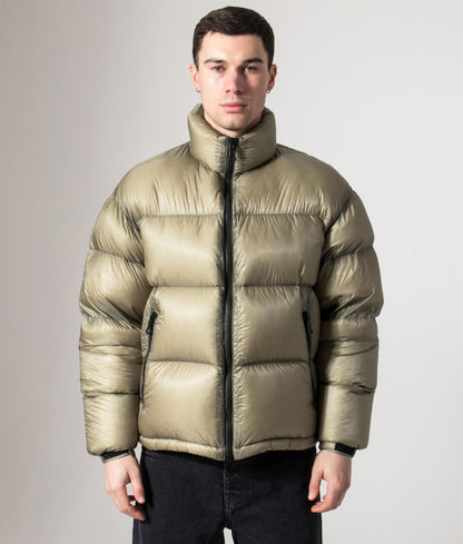 Translucent Funnel Neck Bubble Jacket