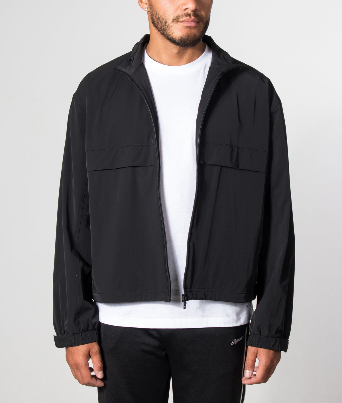 Oversized Initial Nylon Track Jacket
