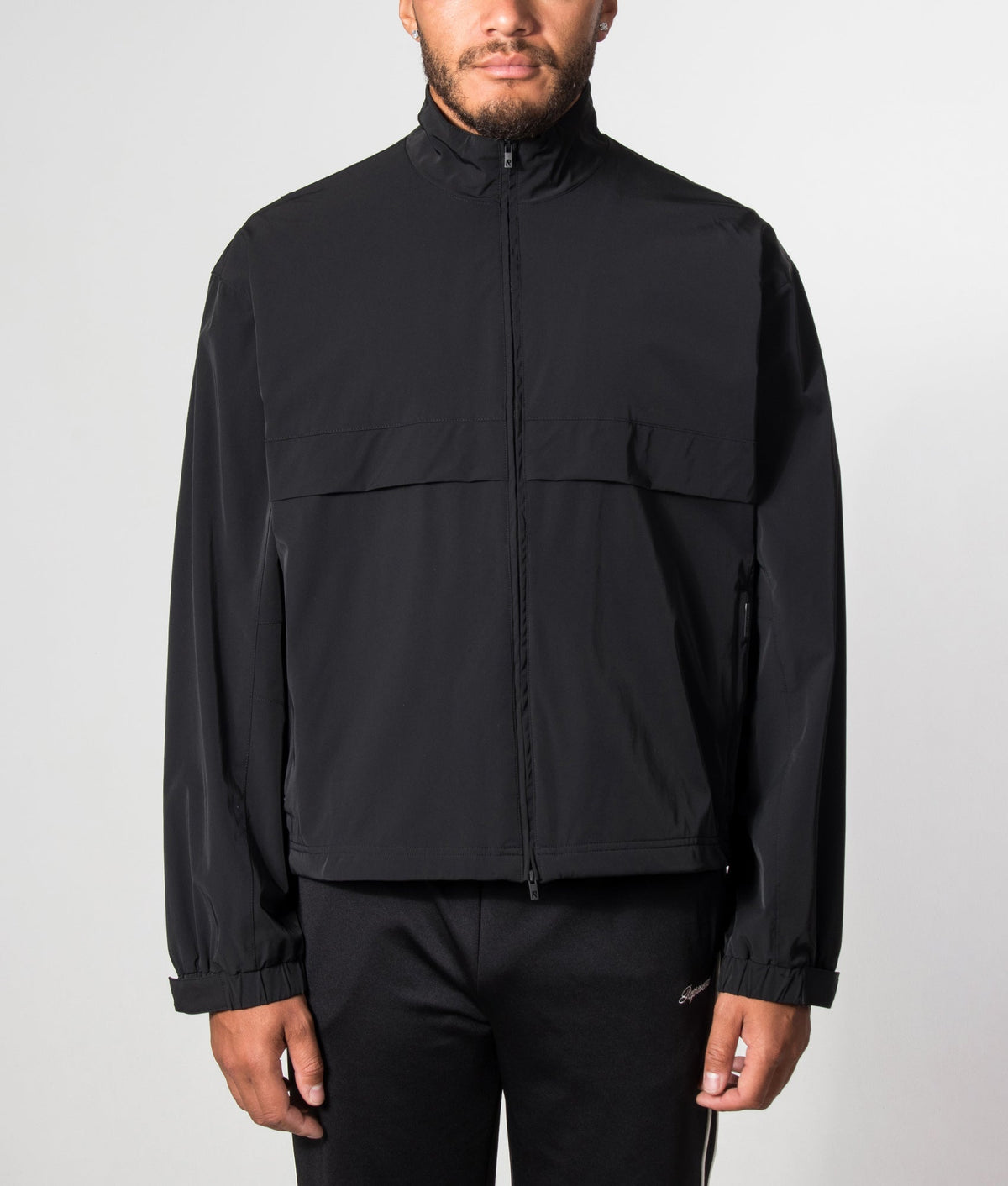 Oversized Initial Nylon Track Jacket