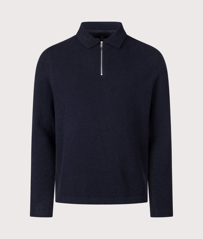 Bearsted Knitted Quarter Zip Polo Shirt