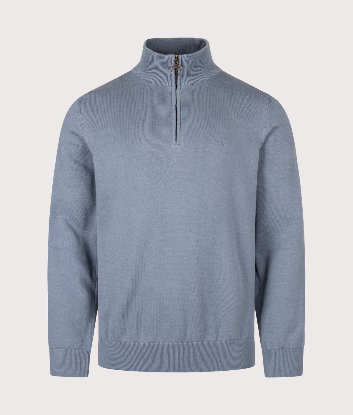 Regular Fit Quarter Zip Cotton Knitted Jumper