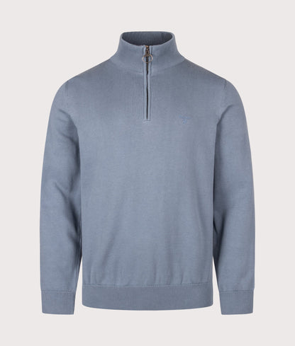 Regular Fit Quarter Zip Cotton Knitted Jumper