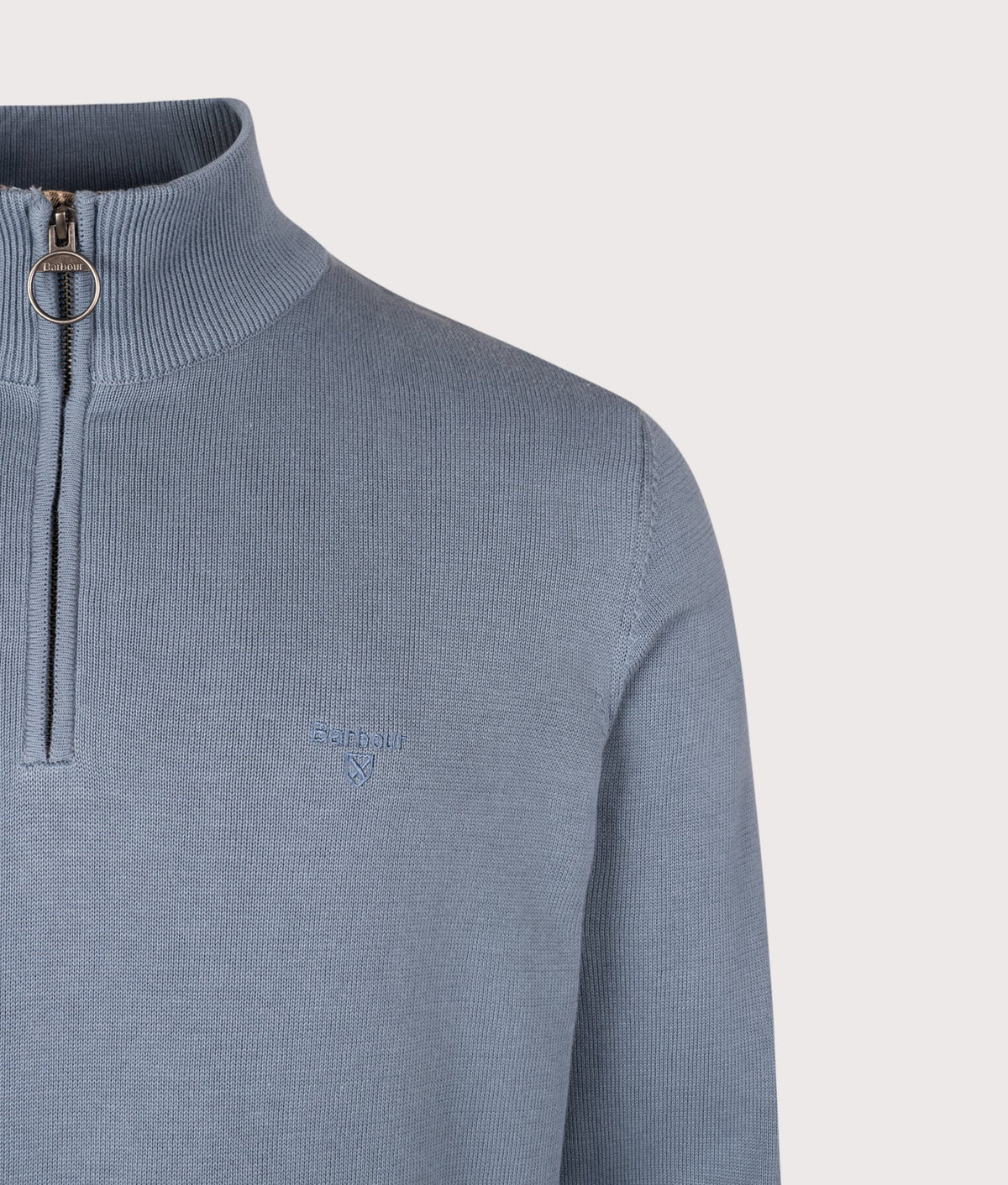 Regular Fit Quarter Zip Cotton Knitted Jumper