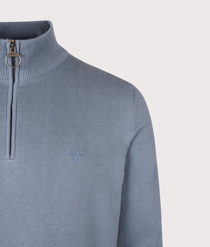 Regular Fit Quarter Zip Cotton Knitted Jumper