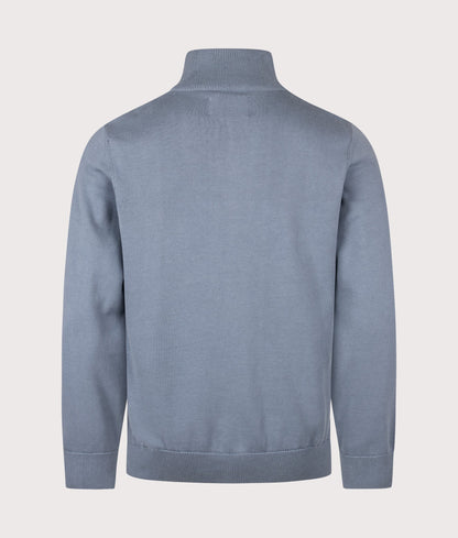 Regular Fit Quarter Zip Cotton Knitted Jumper