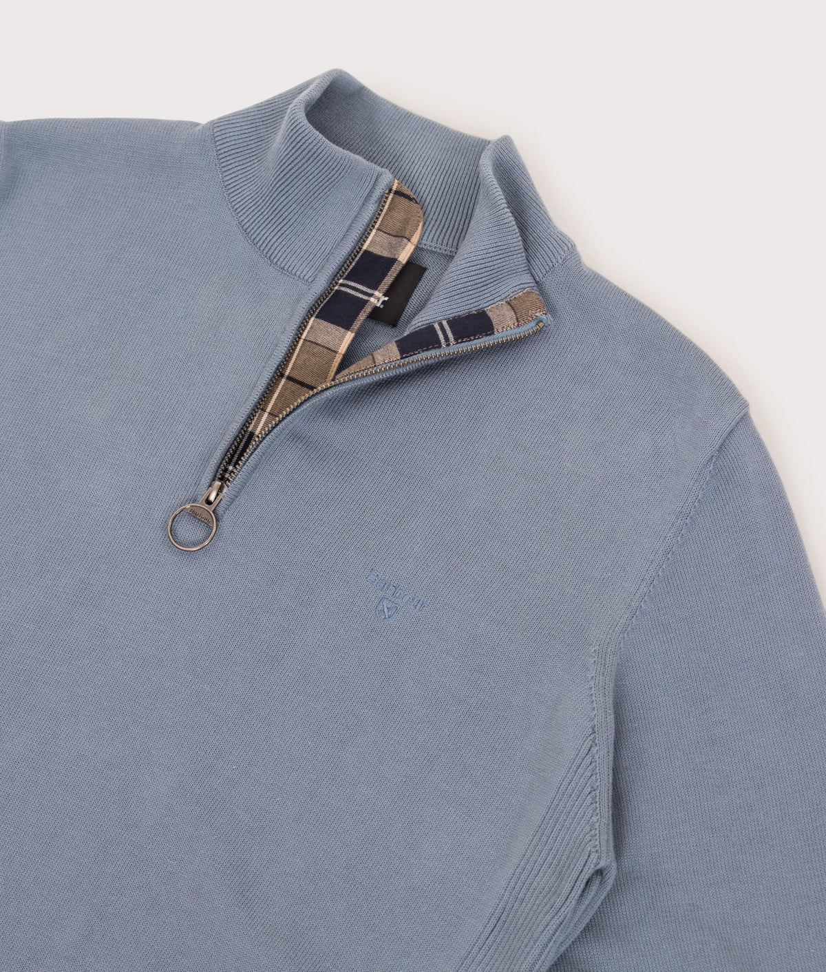 Regular Fit Quarter Zip Cotton Knitted Jumper