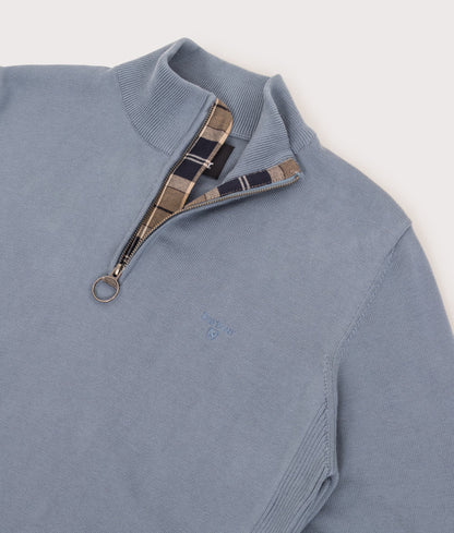 Regular Fit Quarter Zip Cotton Knitted Jumper