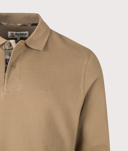 Regular Fit Essential Long Sleeve Tartan Piqué Polo Shirt