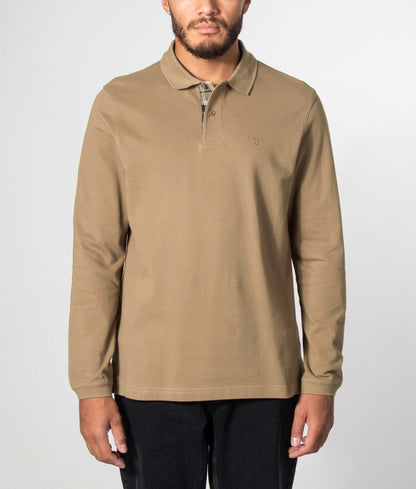 Regular Fit Essential Long Sleeve Tartan Piqué Polo Shirt