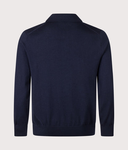 Emerson Long Sleeve Wool Knitted Polo Shirt