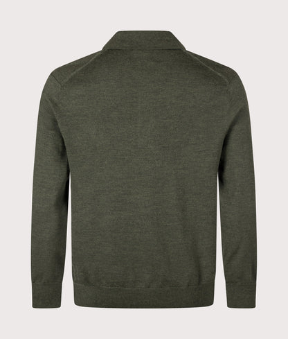 Emerson Long Sleeve Wool Knitted Polo Shirt