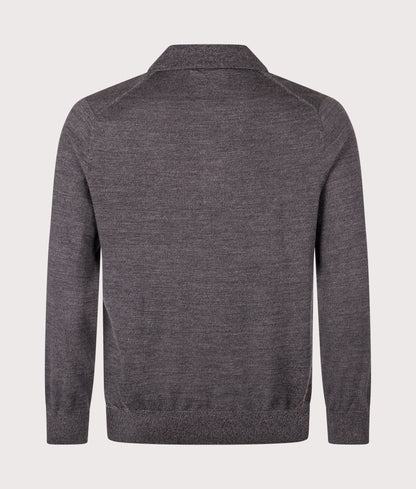 Emerson Long Sleeve Wool Knitted Polo Shirt