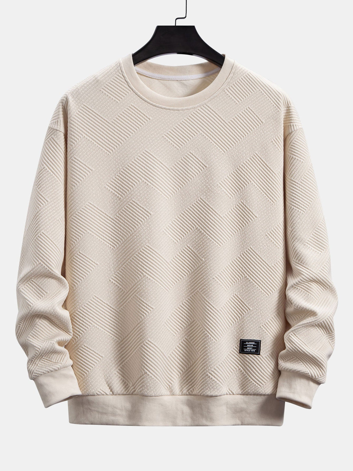 Relax Fit Geometric Striped Sweatshirt