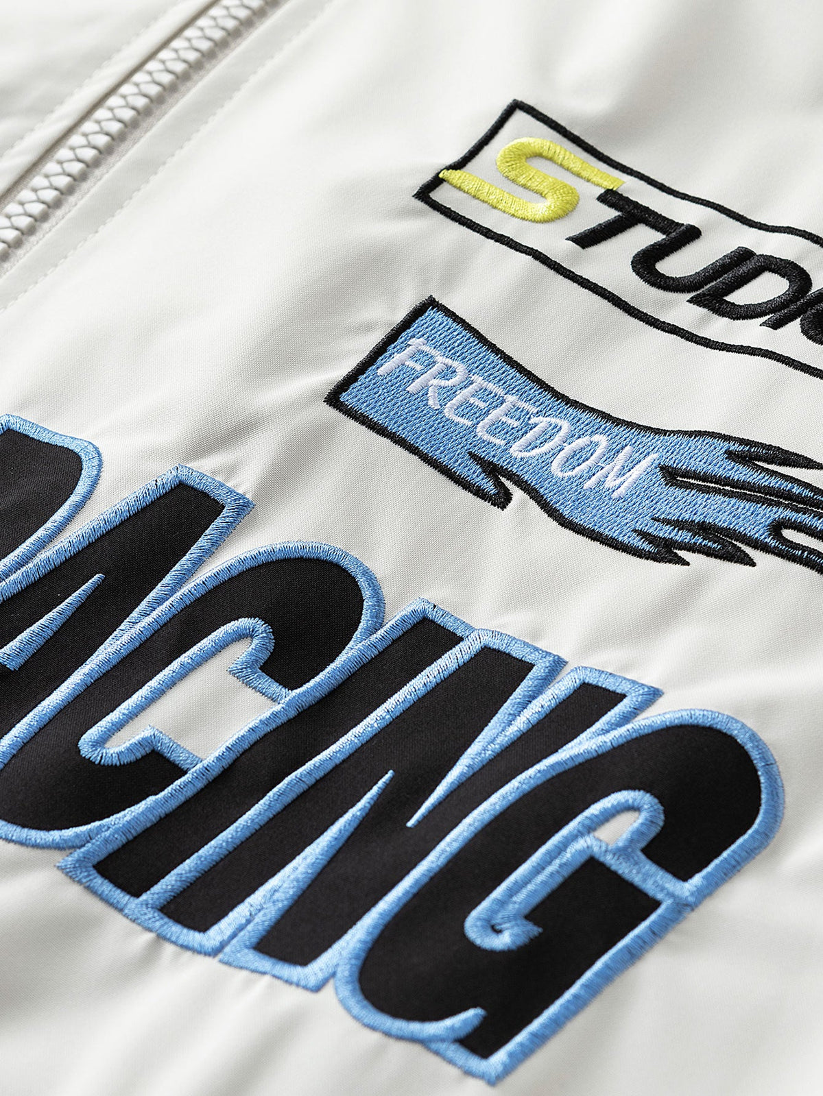 Icon Letter Embroidery Racing Jacket