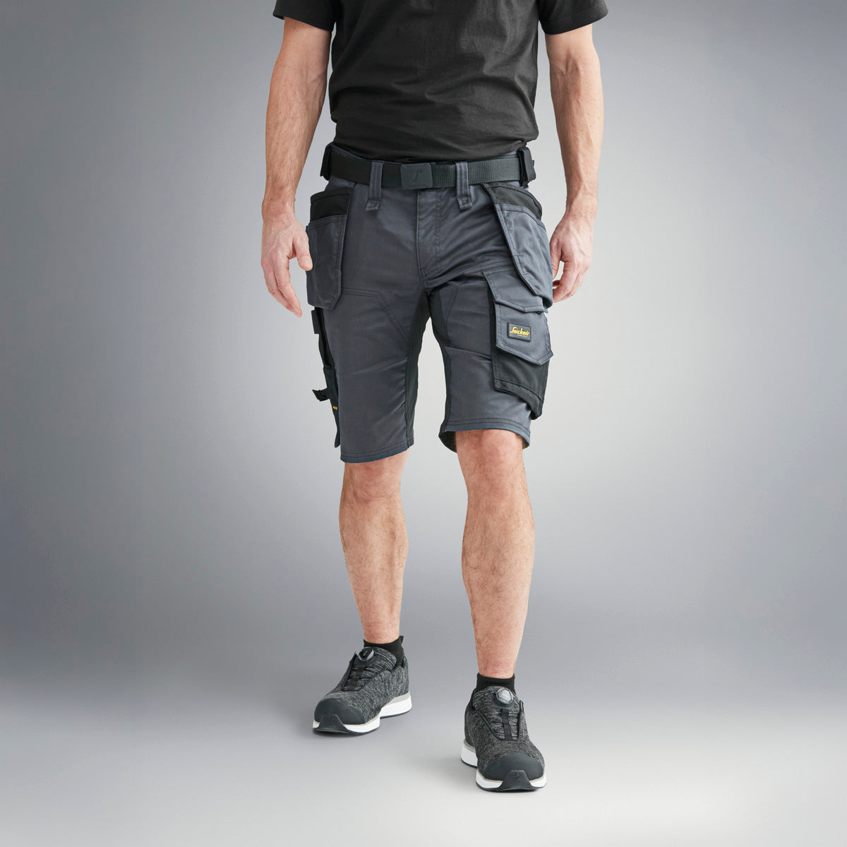 Snickers 6141 Holster Pocket Shorts, Steel Grey Black