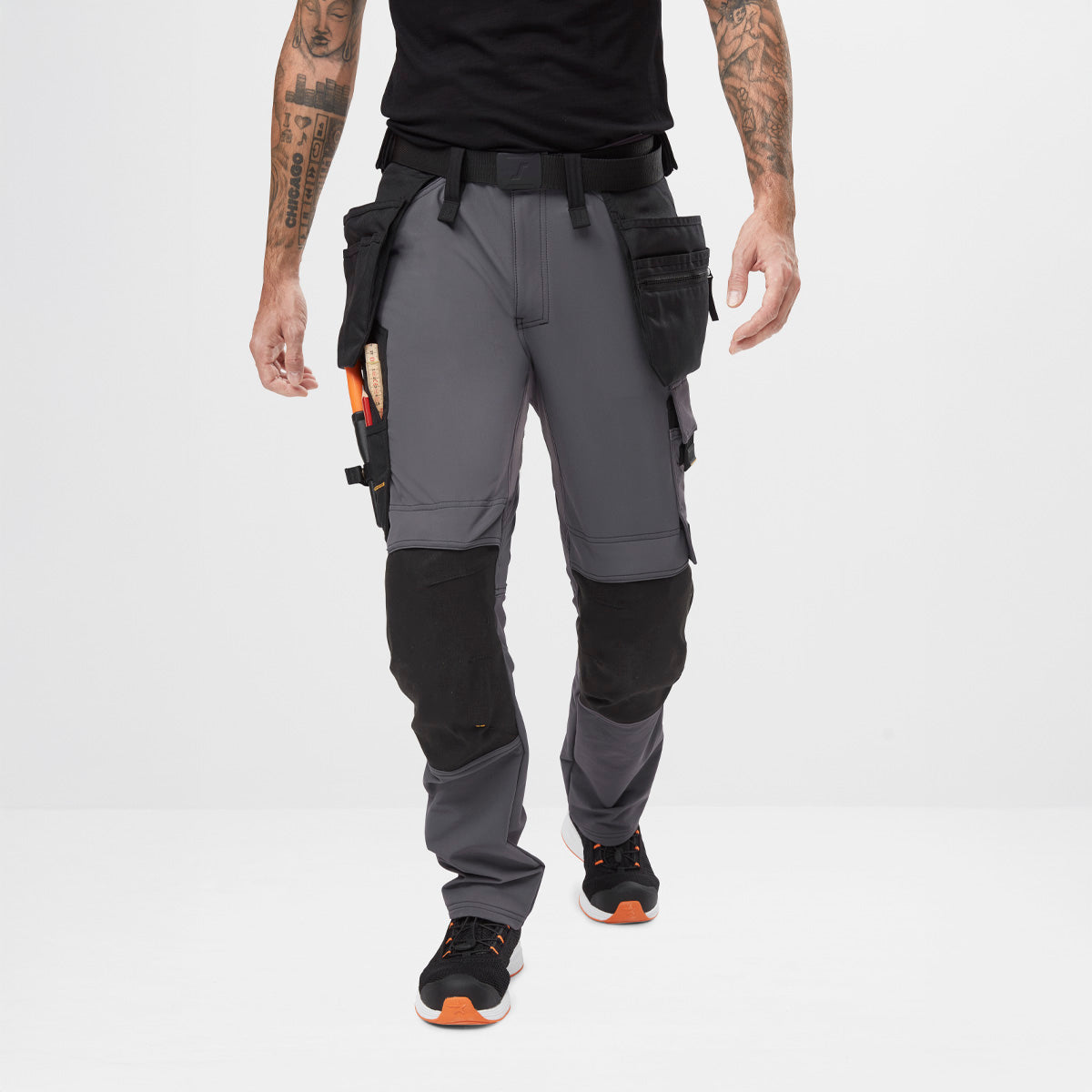 Snickers 6271 Full Stretch Trousers, Steel Grey Black