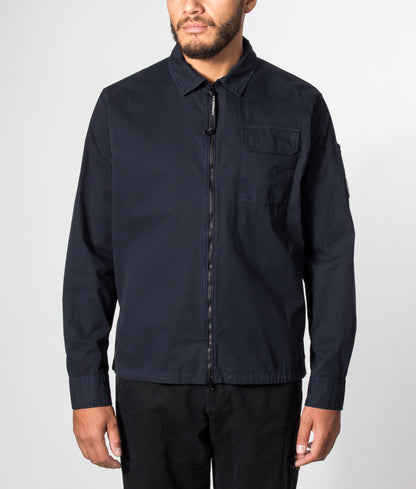 Organic Gabardine Zipped Lens Overshirt